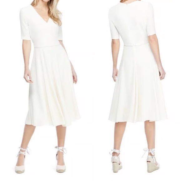 Gal Meets Glam Dresses & Skirts - Gal Meets Glam Women’s Ivory Fit and Flare Short Sleeve Dress Size 4 NWOT